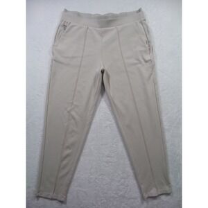 Athleta Pants Womens Size Medium Beige Venice Pintuck Ankle Stretch Pockets